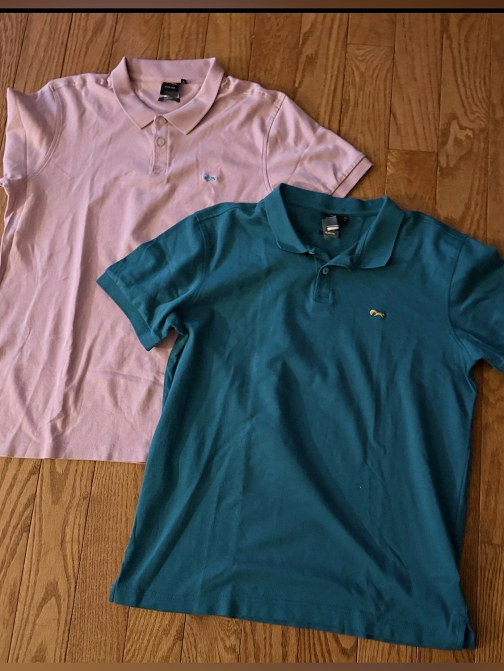 Arturo Calle Men’s Short Sleeve Polo Shirt Size Large 100% Cotton Set Of 2